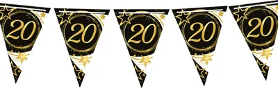 Produktbild von Guirca 20 Jahre Papierwimpel 19x27 Cm 300 Cm Mehrfarbig Mehrfarbig One Size