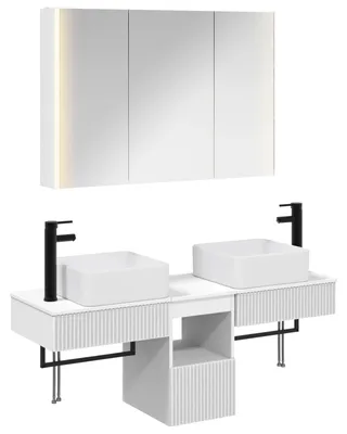 Immagine prodotto di Set di mobili da bagno vidaXL, 4 pezzi, bianco, 103,5 x 15,5 x 70 cm