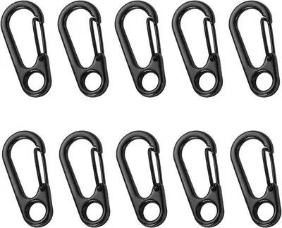 Produktbild von Kletterkarabiner-Halter Schwarz 10er für Klettern und Camping