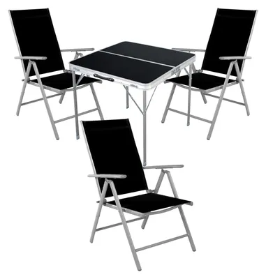 Immagine prodotto di set di 4 mobili da campeggio in alluminio nero