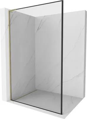Produktbild von Mexen Kioto L Duschelement Walk-in 50 x 200 cm, schwarzes Muster, gold - 800-050-103-50-70