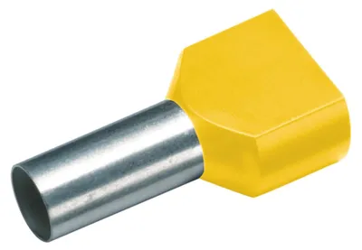 Image de Cimco Embout double 2 x 6,0 mm² x 14 mm, jaune, paquet de 100 pièces.