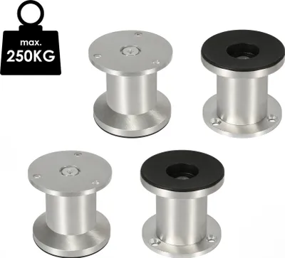 Obrázok produktu pre TolleTour sada 12 nábytkových nôh Stolové nohy Noha podstavca Stolová noha Nábytok z hliníkovej zliatiny，Výška:80 mm