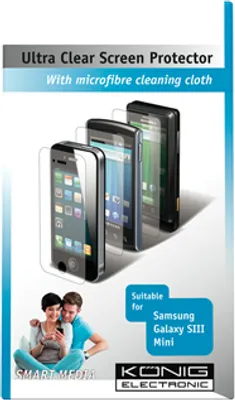 Produktbild von König CSGAL3MSUC100, Samsung, Galaxy SIII Mini, Kratzresistent, Transparent, 2 Stück(e)
