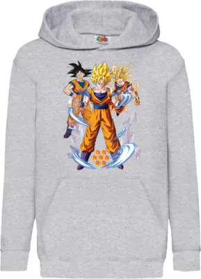 Immagine prodotto di Felpe con cappuccio per bambini Dragon Anime Manga Ball Z Goku 01, 12-13 Jahr - 152 / Gris