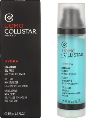 Produktbild von Collistar Uomo Hydra Oil Free Moisturizer, Männer, 80 ml, Gel, Mischhaut, normale Haut, Feuchtigkeitsspendend, Schutz, Pumpenflasche