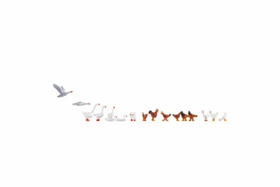 Zdjęcie produktu dla NOCH Chicken and Geese, HO (1:87), Wielobarwny