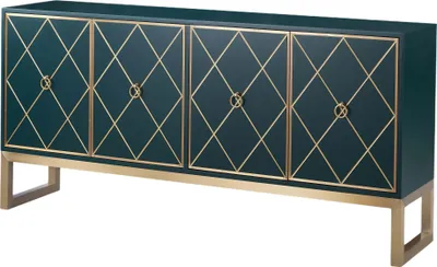Produktbild von FURNLUX Sideboard Stilig Grün 180cm / Hauptfarbe: Grün / Abmessungen: 180 x 86 x 40 cm