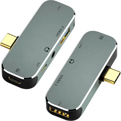 Obrázok produktu pre INF YX04-X3 5-v-1 USB-C rozbočovač s 3,5 mm zvukom - rozšírte svoju konektivitu