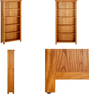 Obrázok produktu pre vidaXL Regál na knihy 5 priehradiek 70x22x140 cm dub masív - Regál na knihy - Regály na knihy - Regály na knihy
