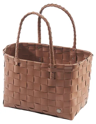 Zdjęcie produktu dla Torba Kobolo koszyk na zakupy pleciony plastikowy shopper - TOFFEE XXL - brązowy