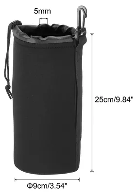 Produktbild von 2Stk Kamera Objektiv Tasche 3.5" IDx9.8" H Kordelzug Objektiv Beutel mit Dick Schš¹tzende Neopren Objektiv Geh?use fš¹r DSLR Kamera Linse Wasser Kaffee Tassen Schwarz