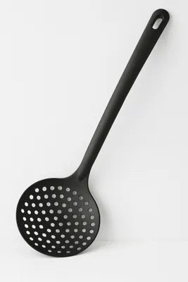 Produktbild von Schaumlöffel schwarz | 12 Stück Küchenhelfer | Praktisches Küchenutensil zum Abschöpfen und Abtropfen