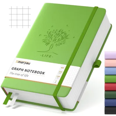 Productafbeelding van Notitieboek A5, hardcover, geruit, 320 pagina's, 100 g/m², fruitgroen