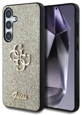 Obrázok produktu pre Guess pevné trblietavé púzdro s veľkým 4G kovovým logom pre Samsung Galaxy S25 zlaté (GUHCS25SHG4SGD)