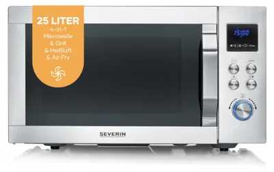 Produktbild von SEVERIN 4-in-1 Mikrowelle „Crispy Wave“, Heißluft-Funktion bis 230°C, Heißluftfr