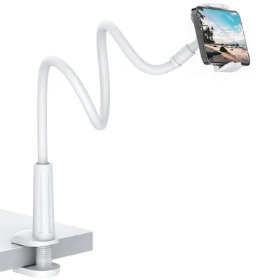 Image de Support flexible en forme de cygne, réglable, de 76 cm de long, de couleur blanche, pour appareils de 4 à 6,5 pouces