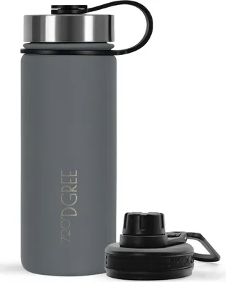 Produktbild von 720°DGREE Isolier Trinkflasche noLimit Edelstahl mit Sportdeckel stone gray 0,5l