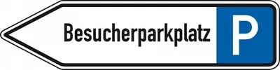 Produktbild von Dreifke® Schild I Wegweiser Besucherparkplatz, linksweisend, Aluminium RA0, r...