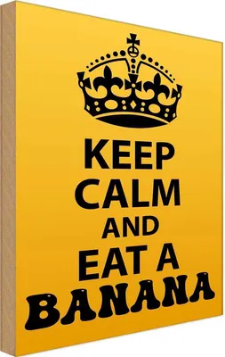 Produktbild von vianmo Holzschild 18x12 cm Keep Calm and eat a Banana