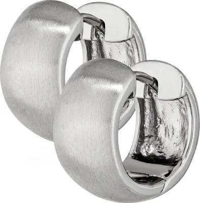 Produktbild von Paar 925er Sterlingsilber Klappcreolen Ohrringen 14mm Matt Anlaufgeschützt 4812