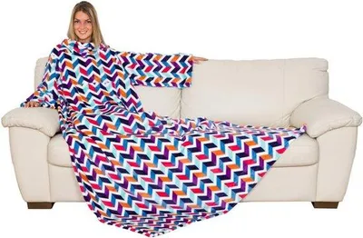 Produktbild von Famanu Fleece-Decke mit Ärmeln und Taschen - Erwachsene 140 x 210 cm