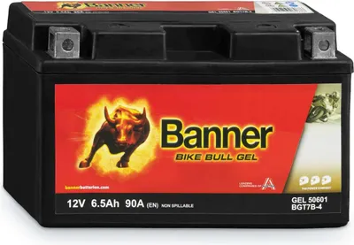 Produktbild von Banner Bike Bull Motorradbatterie GEL YT7B-BS BGT7B-4 12V 6,5Ah 50601