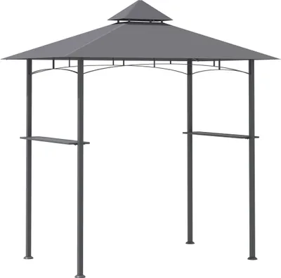 Produktbild von Outsunny Grillpavillon Gartenzelt Grill Pavillon Doppeldach 2,52m Grau