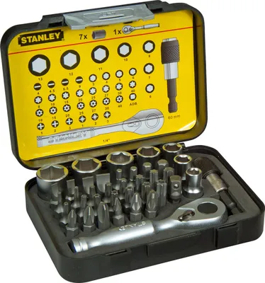 Produktbild von Stanley Bit-Satz 1/4", 39-teilig, (mit Umschaltknarre)