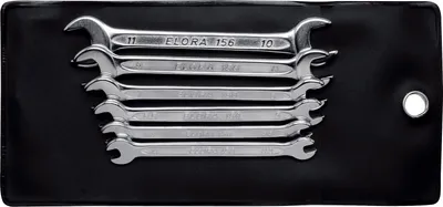 Produktbild von Elora Mini-Doppelmaulschlüssel-Satz, 12-teilig 3-13 mm, ELORA-156S12M