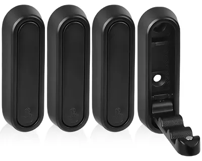 Klappbare Kleiderhaken, 4 Stück, schwarz, 90° Wandhaken, Aluminium