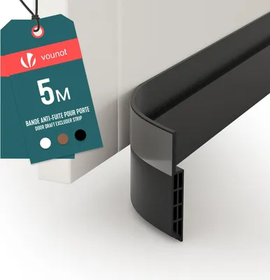 Produktbild von VOUNOT® Zugluftstopper für Türen 500cm, Selbstklebende Türdichtung unten Schwarz
