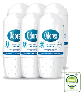 Obrázok produktu pre 6 x Deodorant Odorex Roller Marine Fris – Bez alkoholu – 50 ml – Veľké balenie – 6 kusov