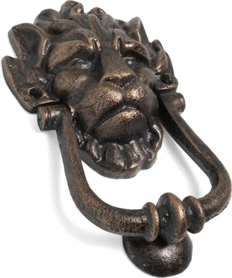 Immagine prodotto di Moritz campanello battiporta leone testa di leone stile antico in ghisa campanello battiporta barocco campanello porta d'ingresso decorazione porta porta gong