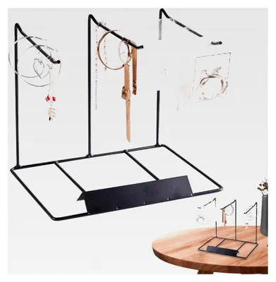 Produktbild von Schmuckständer für Halsketten - Ohrringhalter - Ästhetischer Organizer für den Schminktisch - Schwarzer Ständer für Halsketten, Armbänder und Ohrringe