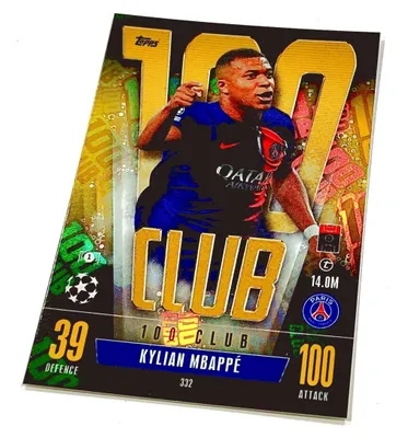 Produktbild von Match Attax Extra 2023/24 Card. 332 Kylian Mbappe / 100 Club