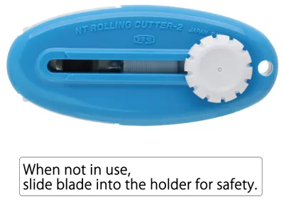 Produktbild von NT Cutter Rollmesser Kunststoff-Gehäuse Wellenschnitt blau