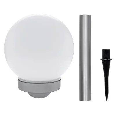 Produktbild von Solarlampe Kugel warm weiß mit Erdspieß - Ø 15 cm - Garten Leuchte mit Balkon Halterung