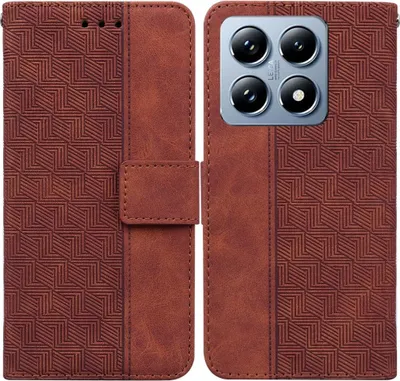 Produktbild von Xiaomi 14T Hülle - Coverup Geometric Klapphülle - Braun