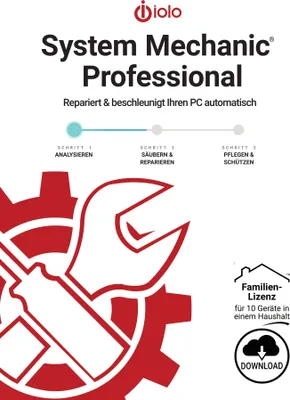 Produktbild von IOLO System Mechanic 2025 Professional / Family / 10 PC / 1 Jahr / Karte mit Produktkey (PKC)