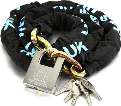 Zdjęcie produktu dla Zapicie motocyklowe z acuchem H&S - acuch 10 mm x 2 m - zapicie z 5 kluczami - blokady rowerowe acuch stalowy Bike Lock - zapicie rowerowe z kluczem