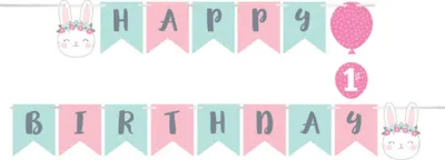 Produktbild von Niedliche Happy Birthday Girlande 192 x 15,2 cm - Einheitsgröße