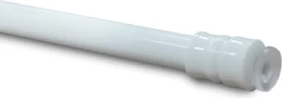 A close-up view of the end of a white telescopic rod with a suction cup.