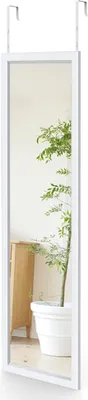 Produktbild von Dripex Wandspiegel 33x119cm Spiegel unbrechbarer Garderobenspiegel Flurspiegel höhenverstellbarer Hängespiegel mit Haken (Weiß)