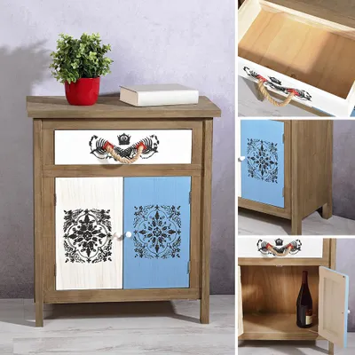 Produktbild von Used Look Sideboard braun weiß Wandschrank Highboard Anrichte Regal mediterran