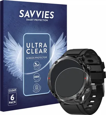 Produktbild von 6x Für LIGE Smartwatch 1.6" Schutzfolie Savvies Displayschutz Display Schutz Folie Klar Transparent