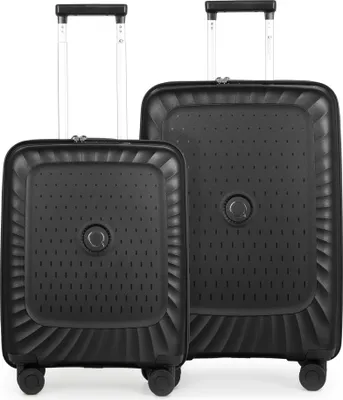 Produktbild von Kotti -  Kofferset 2 teilig, Bordkoffer + mittelgroßer Koffer, robuste Hartschale aus recyceltem PP-Material leichte Trolleys Polypropylen Hartschale, 4 Rollen, TSA-Schloss,Schwarz