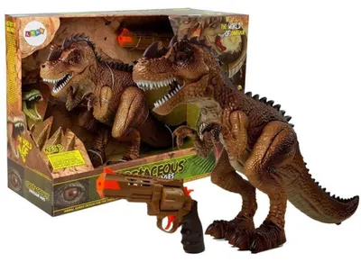 Obrázek produktu pro Interaktivní dinosaurus Tyrannosaurus s pistolí, světlem a zvukem, žlutý
