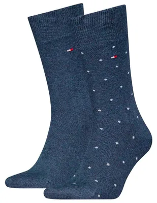 Productafbeelding van Tommy Hilfiger heren sokken, model Dot Classic, kleur jeans, maat 43-46 EU