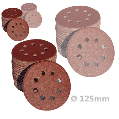 Produktbild von BOHRFUX - 25 x KLETT Schleifscheiben Ø 125mm Korn P40 mit 8 Loch Schleifpapier Trockenbauschleifer Deckenschleifer Langhalsschleifer Exzenter